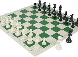 Juego de Ajedrez oficial Torneo incluye 4 Damas y Tablero de Vinil