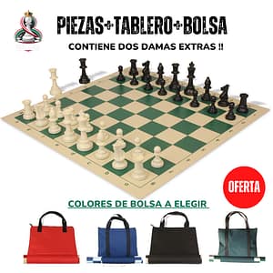 Set de Ajedrez (Piezas de Ajedrez + Tablero enrollable + Bolsa de Lona para piezas y Tablero)
